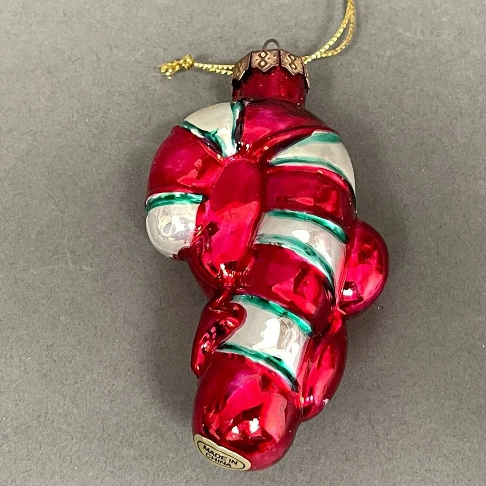 Mark Klaus‎ Candy Cane Ornament Blown Glass 2003 Christmas Holiday Decor